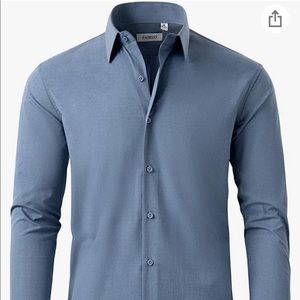 Fahizo mens dress shirt. Regular fit size large, stone blue